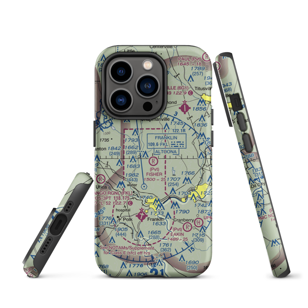 Fisher Airport (0PA5) VFR Sectional  Tough iPhone Case iPhone 14 Pro model shown