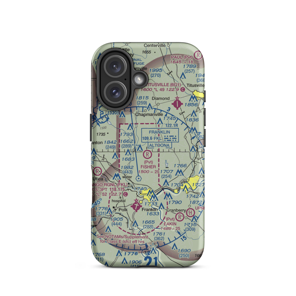 Fisher Airport (0PA5) VFR Sectional  Tough iPhone Case iPhone 16 model shown