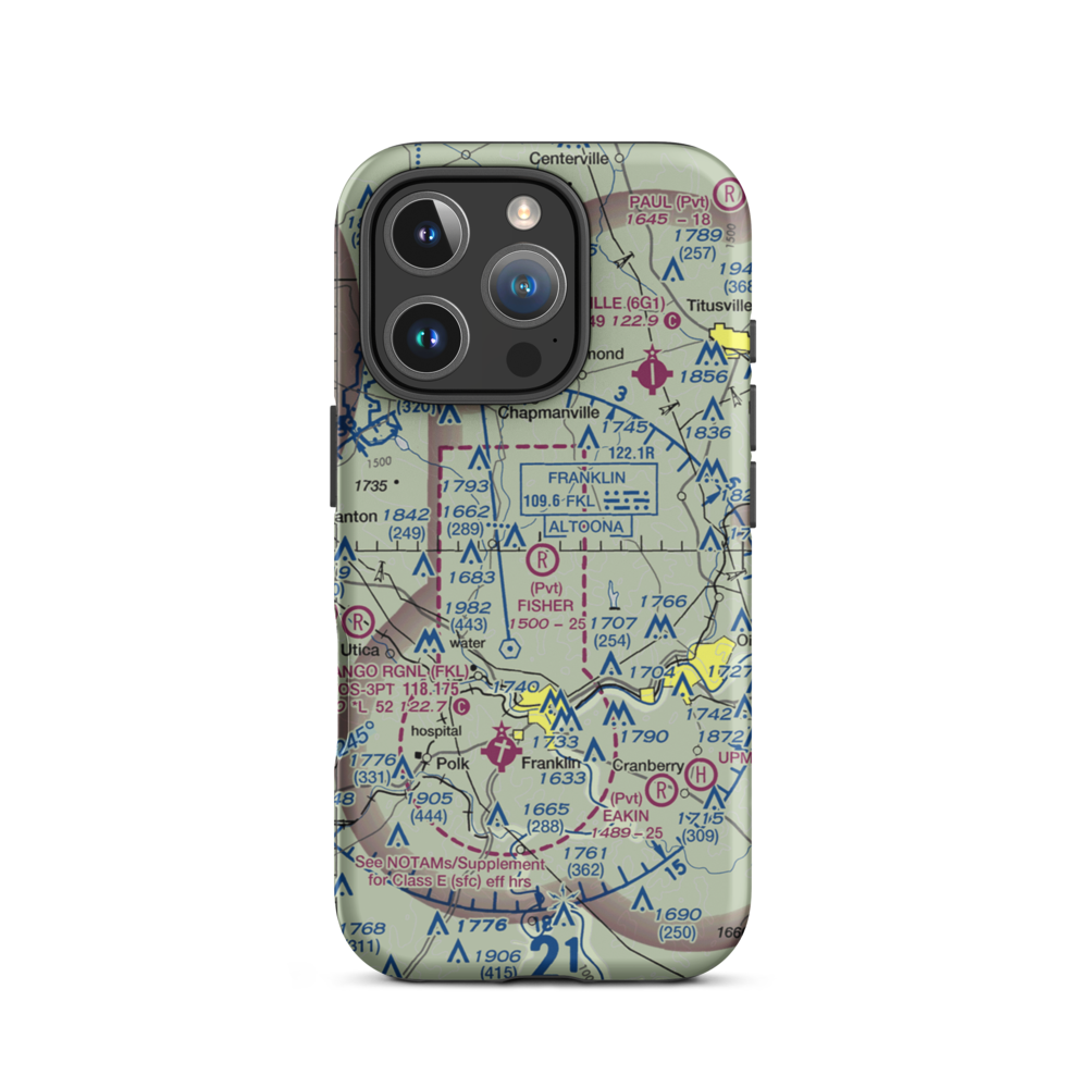 Fisher Airport (0PA5) VFR Sectional  Tough iPhone Case iPhone 16 Pro model shown