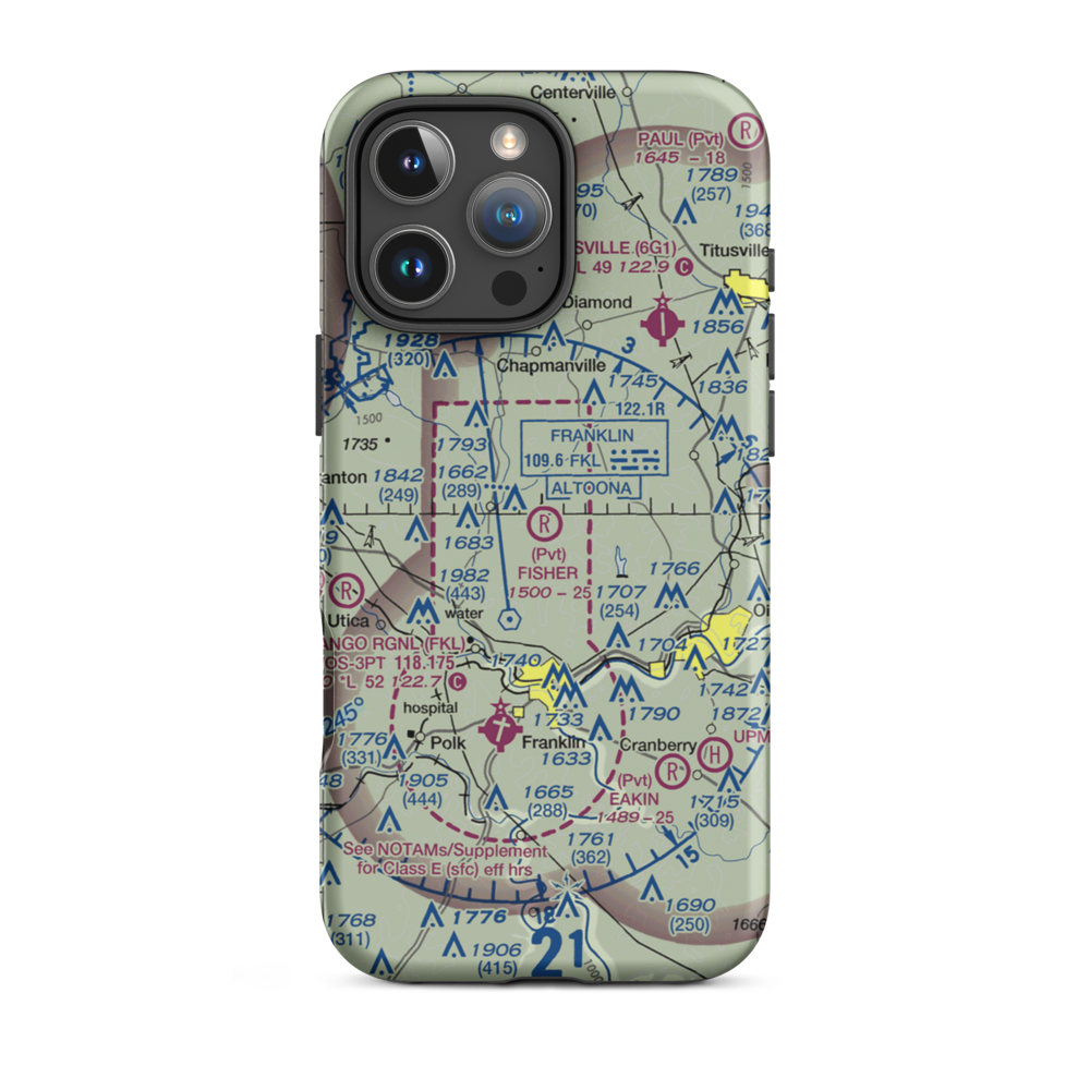 Fisher Airport (0PA5) VFR Sectional  Tough iPhone Case iPhone 16 Pro Max model shown