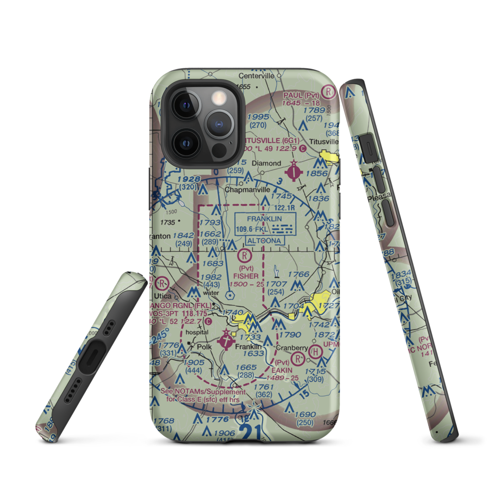 Fisher Airport (0PA5) VFR Sectional  Tough iPhone Case iPhone 12 Pro model shown