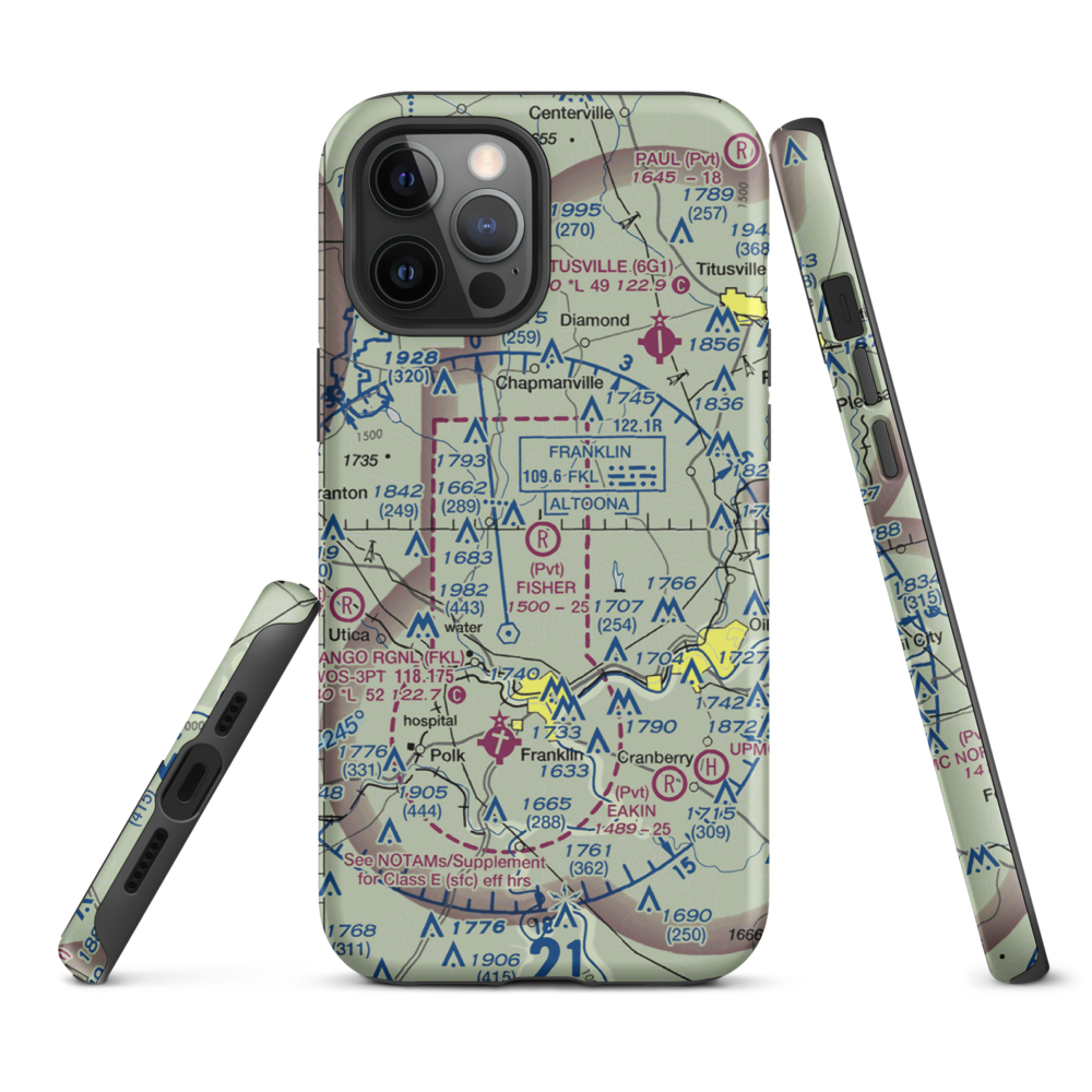 Fisher Airport (0PA5) VFR Sectional  Tough iPhone Case iPhone 12 Pro Max model shown