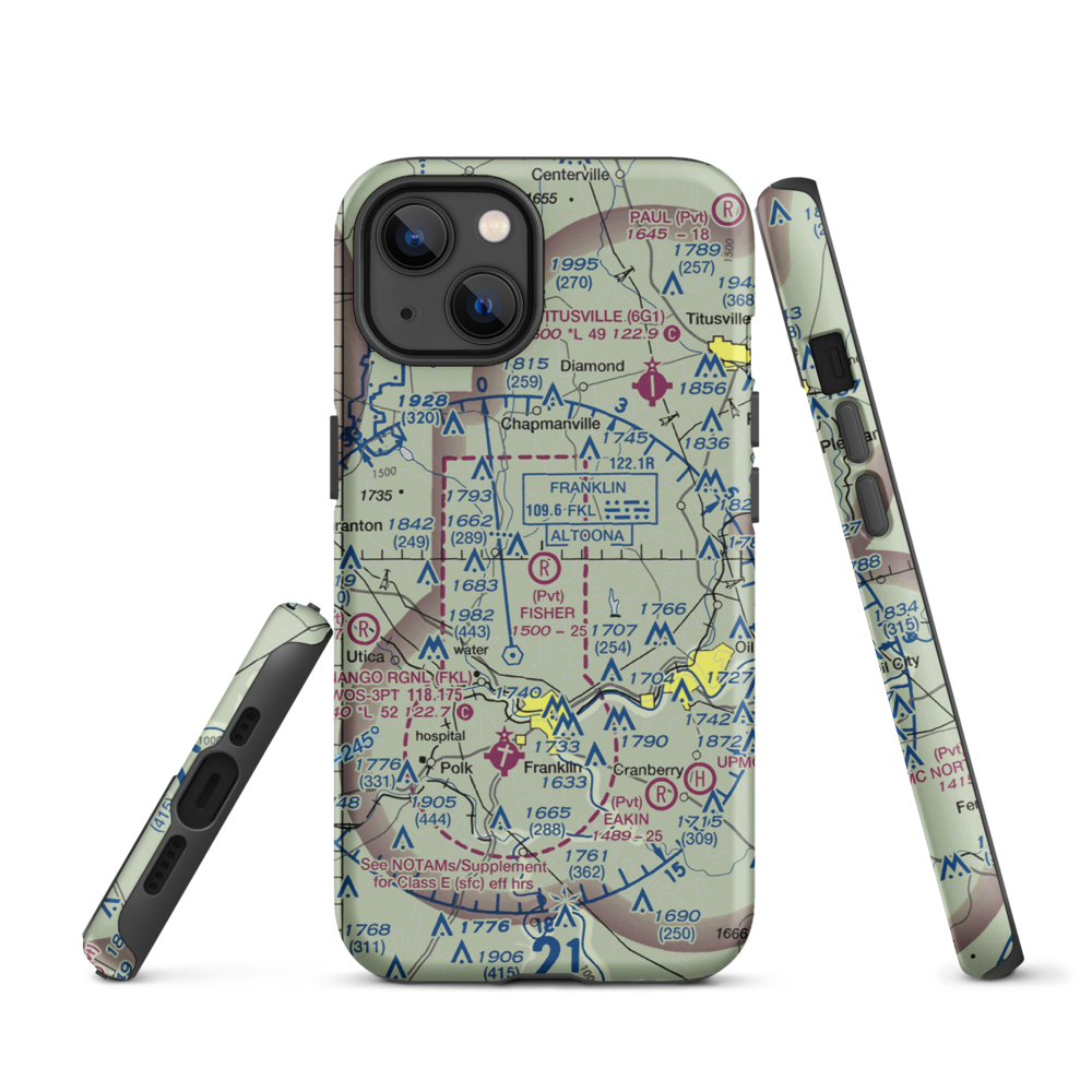 Fisher Airport (0PA5) VFR Sectional  Tough iPhone Case iPhone 13 model shown