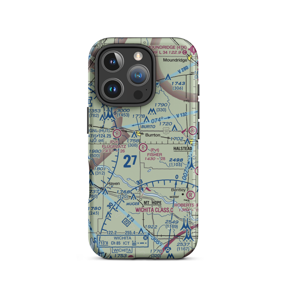 Fisher Airport (SN08) VFR Sectional  Tough iPhone Case iPhone 16 Pro model shown