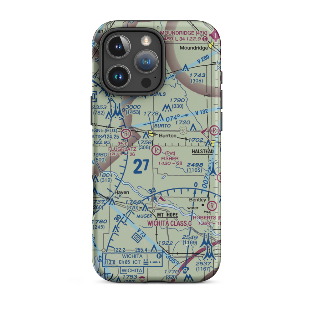 Fisher Airport (SN08) VFR Sectional  Tough iPhone Case iPhone 16 Pro Max model shown