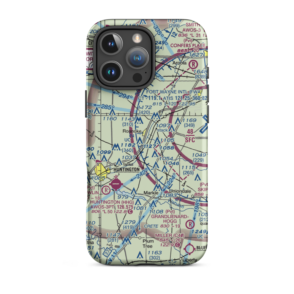 Fisher Farm Airport (60IN) VFR Sectional  Tough iPhone Case iPhone 16 Pro Max model shown