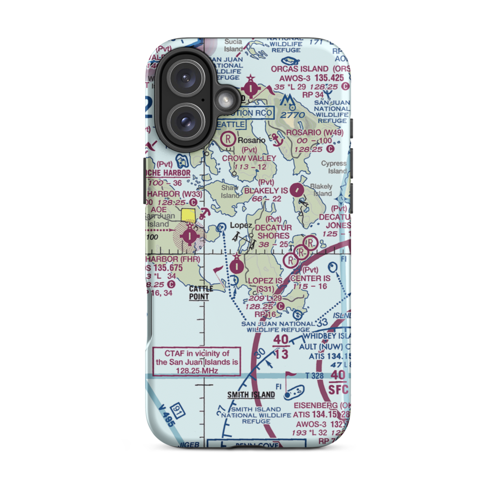 Fishermans Bay Seaplane Base (81W) VFR Sectional  Tough iPhone Case iPhone 16 Plus model shown