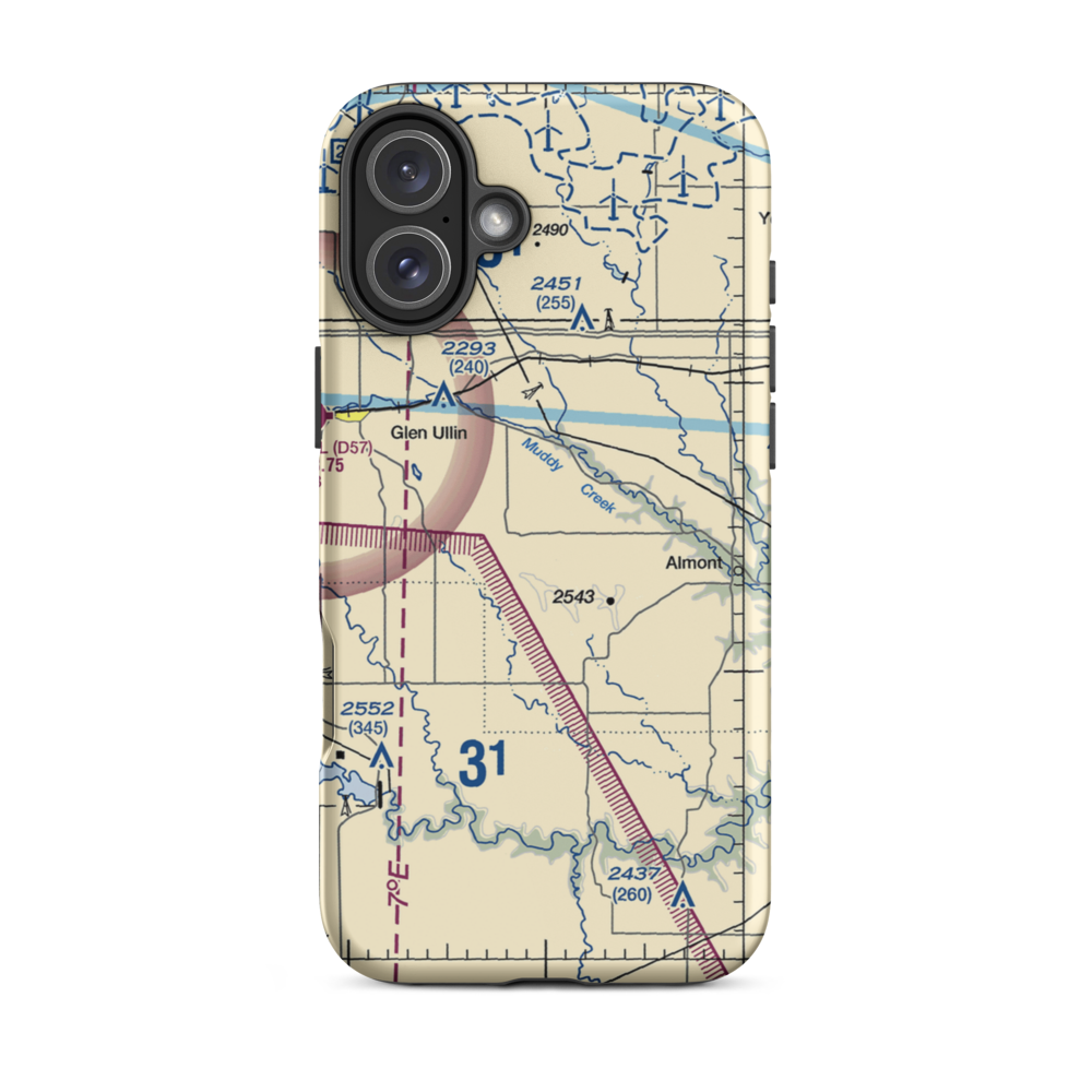 Fitterer's Strip (06ND) VFR Sectional  Tough iPhone Case iPhone 16 Plus model shown