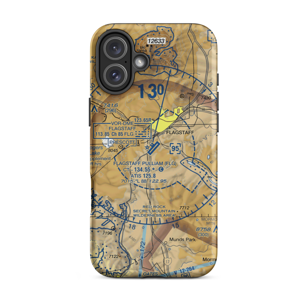 Flagstaff Pulliam Airport (FLG) VFR Sectional  Tough iPhone Case iPhone 16 Plus model shown