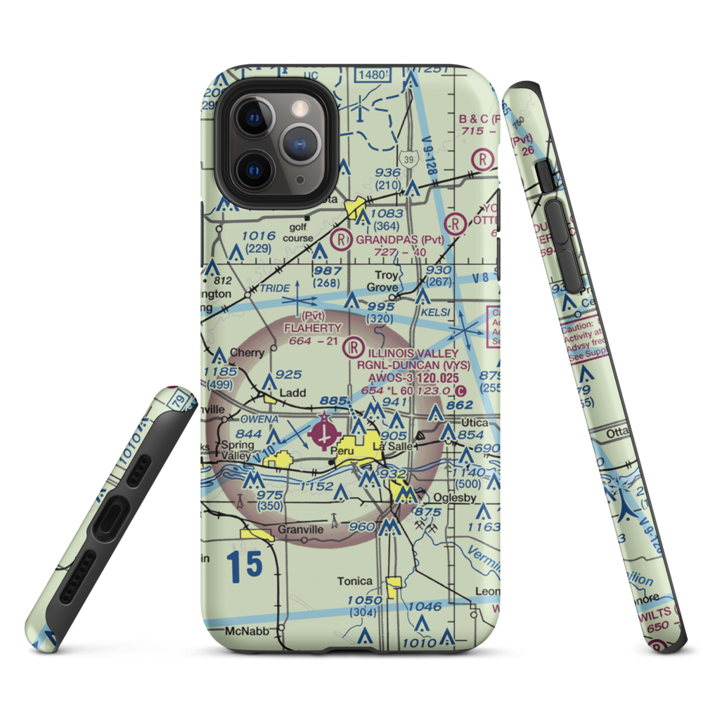 Flaherty Field (0LL4) VFR Sectional  Tough iPhone Case iPhone 11 Pro Max model shown