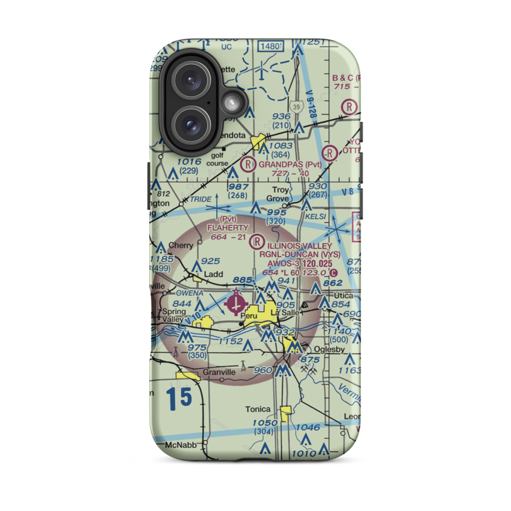 Flaherty Field (0LL4) VFR Sectional  Tough iPhone Case iPhone 16 Plus model shown