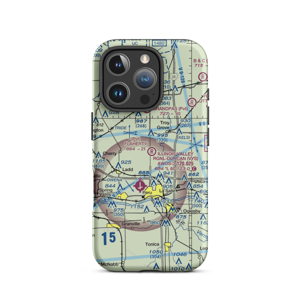 Flaherty Field (0LL4) VFR Sectional  Tough iPhone Case iPhone 16 Pro model shown