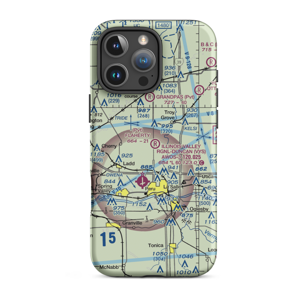 Flaherty Field (0LL4) VFR Sectional  Tough iPhone Case iPhone 16 Pro Max model shown