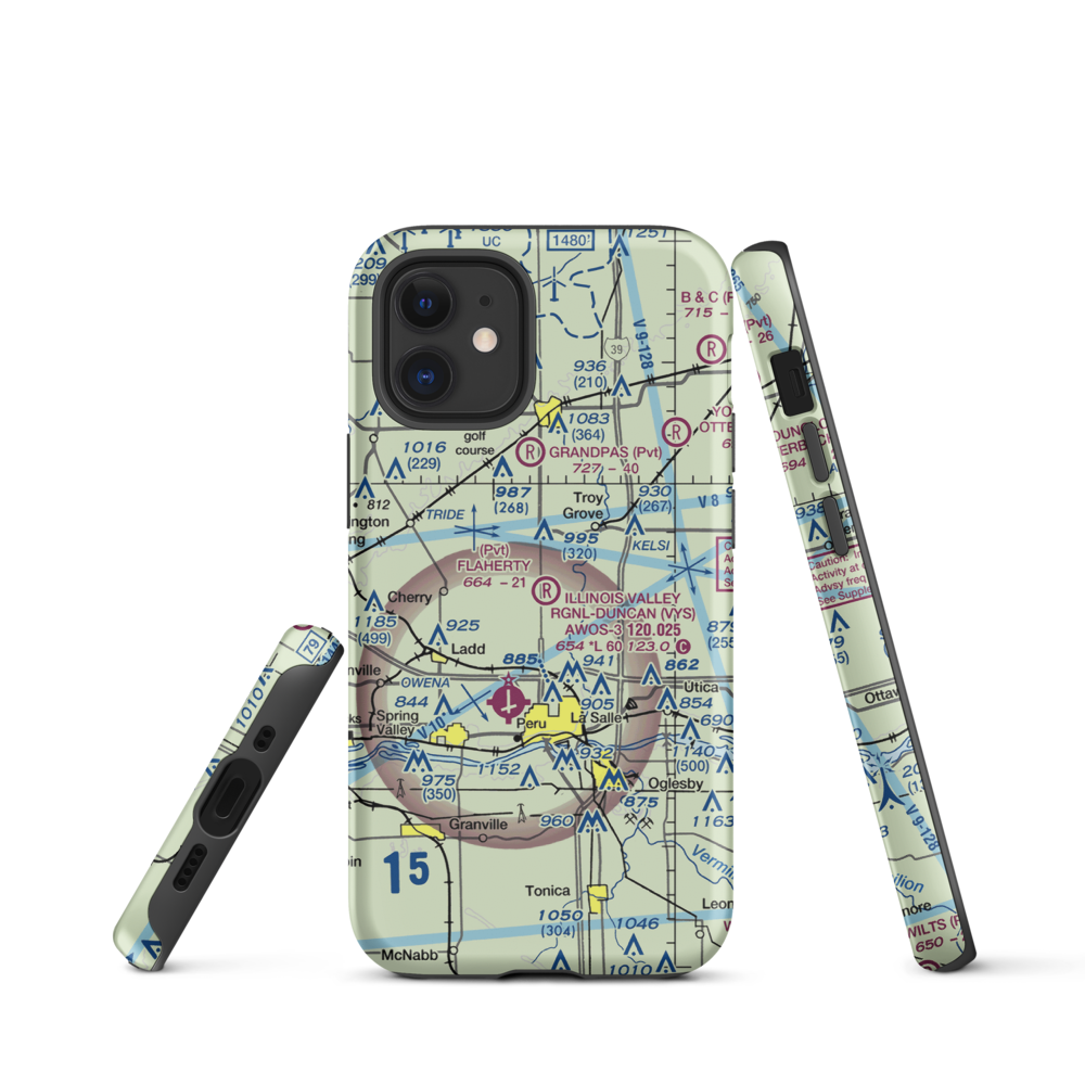 Flaherty Field (0LL4) VFR Sectional  Tough iPhone Case iPhone 12 mini model shown