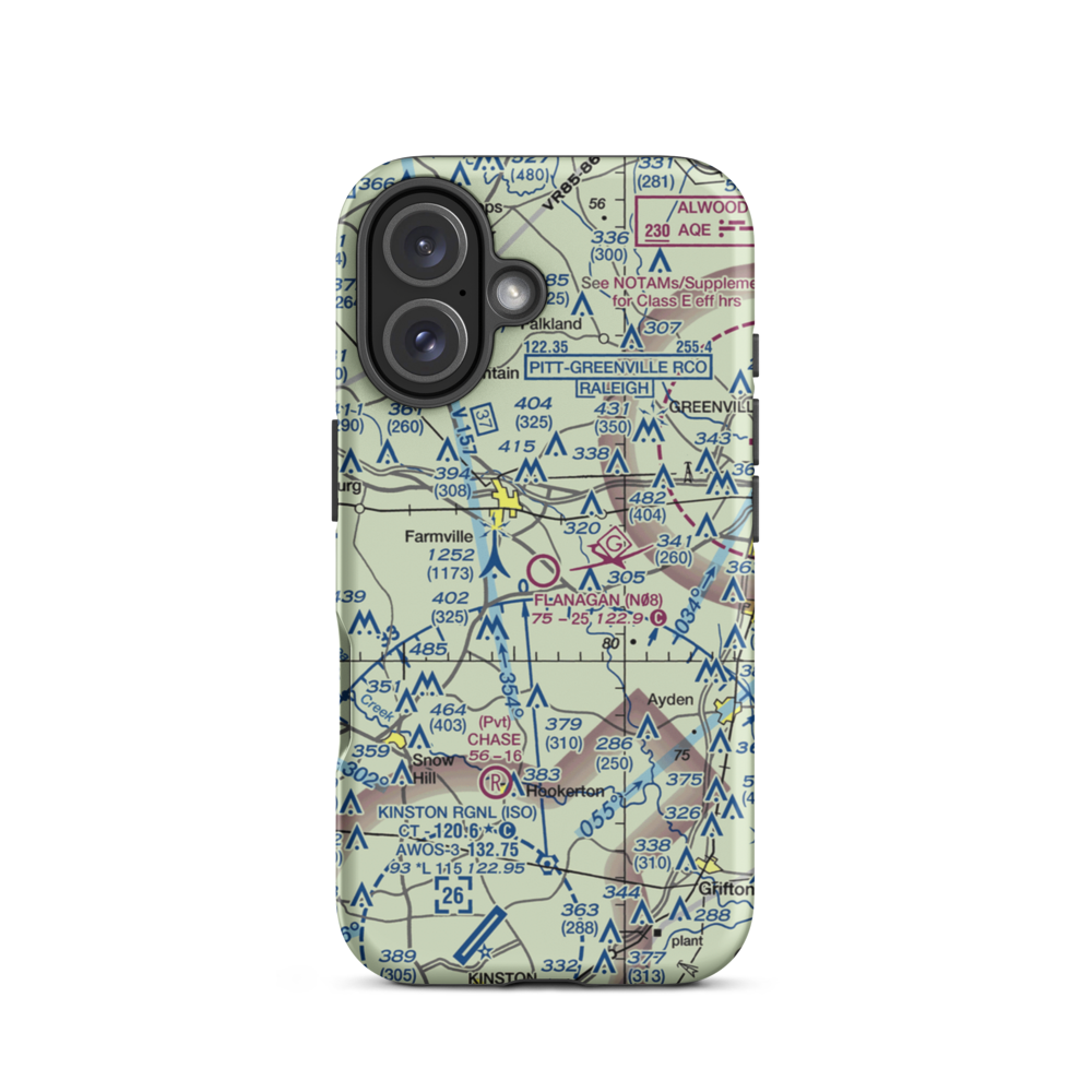 Flanagan Field (N08) VFR Sectional  Tough iPhone Case iPhone 16 model shown