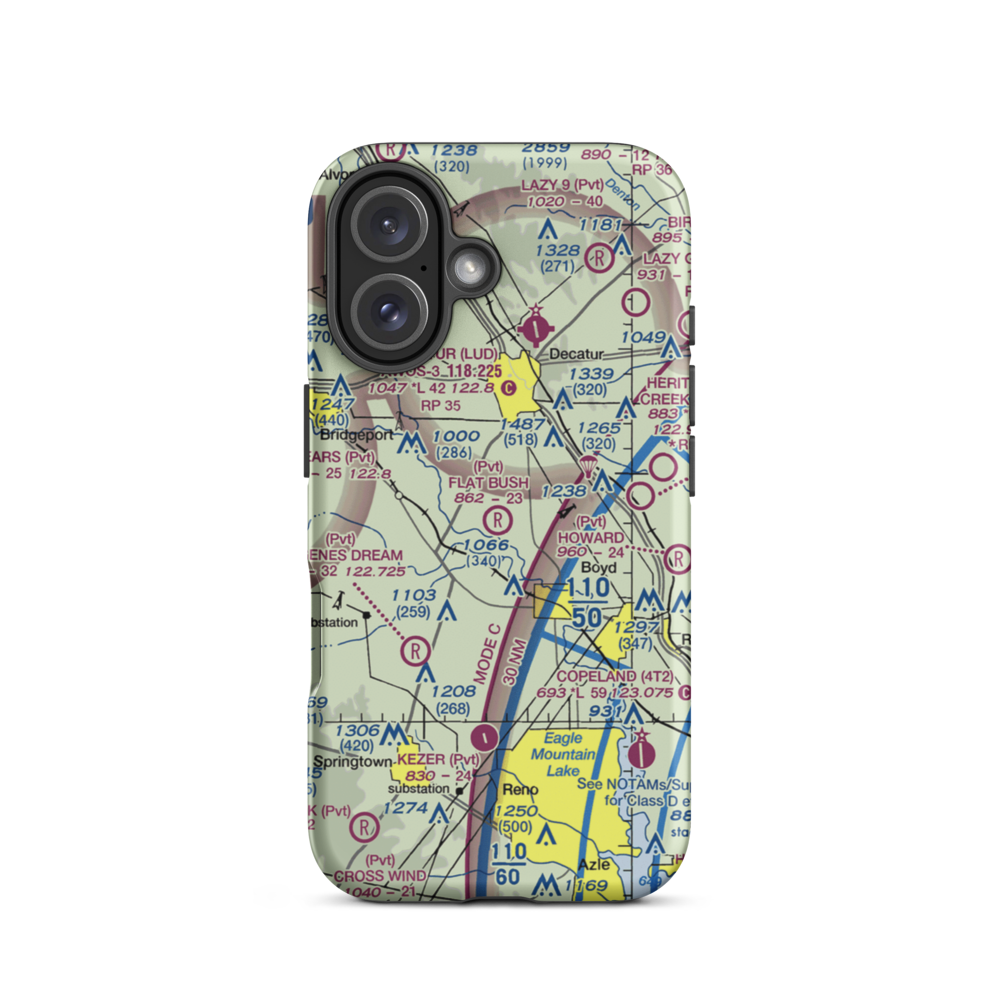 Flat Bush Airport (XA99) VFR Sectional  Tough iPhone Case iPhone 16 model shown