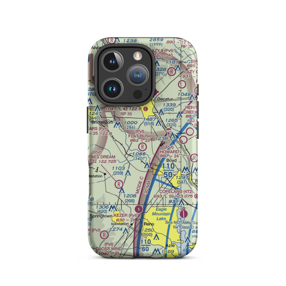 Flat Bush Airport (XA99) VFR Sectional  Tough iPhone Case iPhone 16 Pro model shown