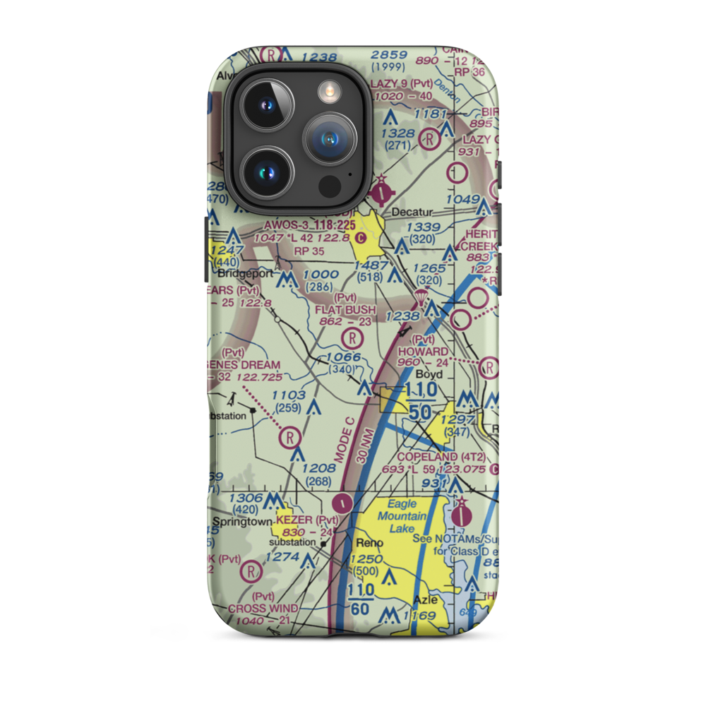 Flat Bush Airport (XA99) VFR Sectional  Tough iPhone Case iPhone 16 Pro Max model shown