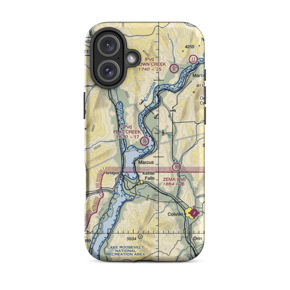 Flat Creek Field (05WN) VFR Sectional  Tough iPhone Case iPhone 16 Plus model shown