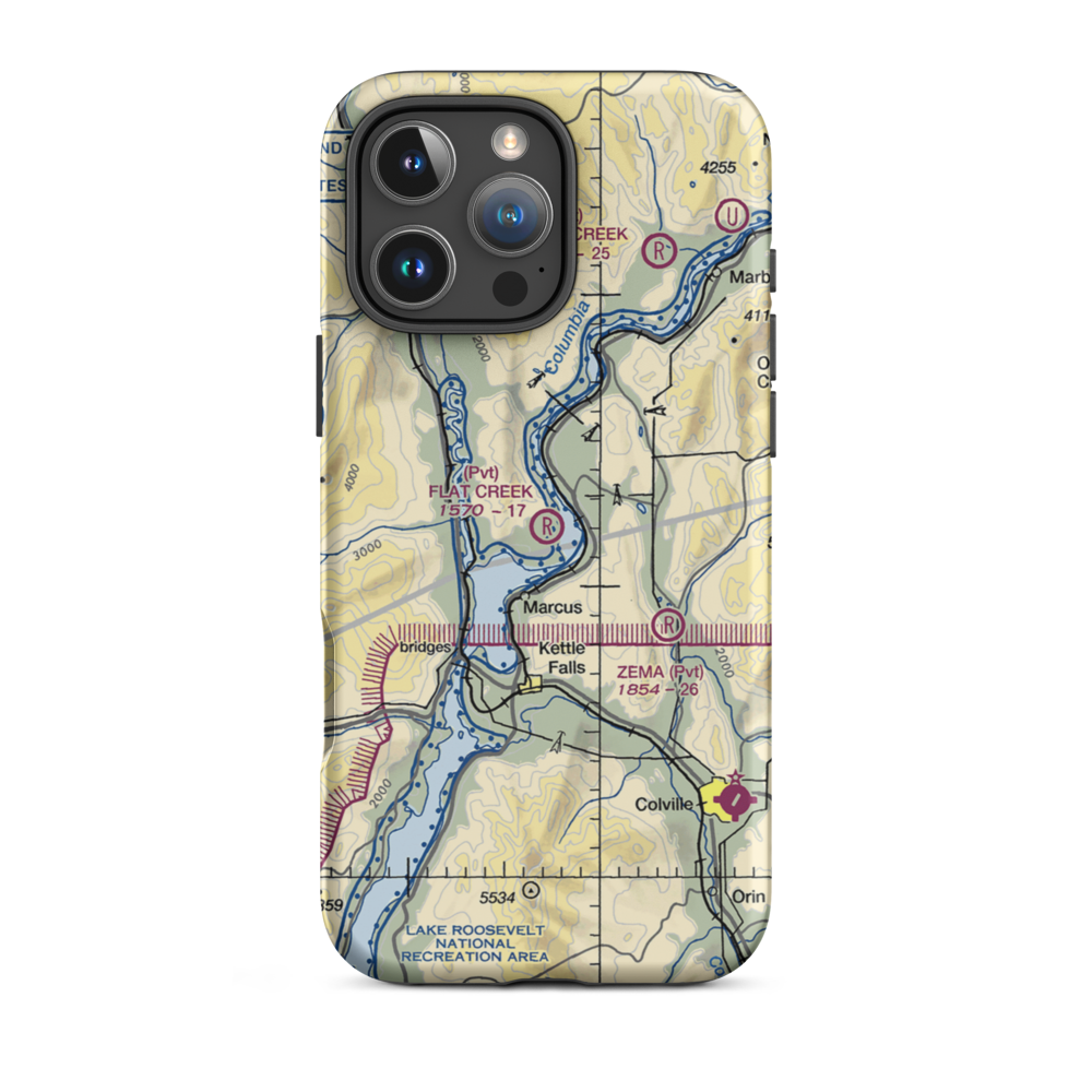 Flat Creek Field (05WN) VFR Sectional  Tough iPhone Case iPhone 16 Pro Max model shown