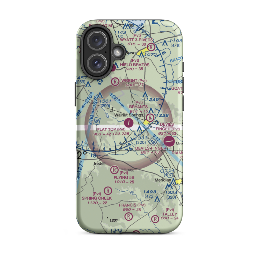 Flat Top Ranch Airport (74TE) VFR Sectional  Tough iPhone Case iPhone 16 Plus model shown