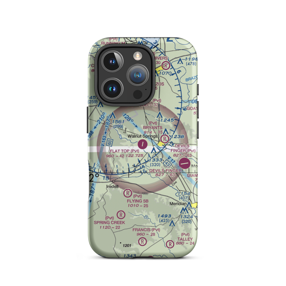 Flat Top Ranch Airport (74TE) VFR Sectional  Tough iPhone Case iPhone 16 Pro model shown