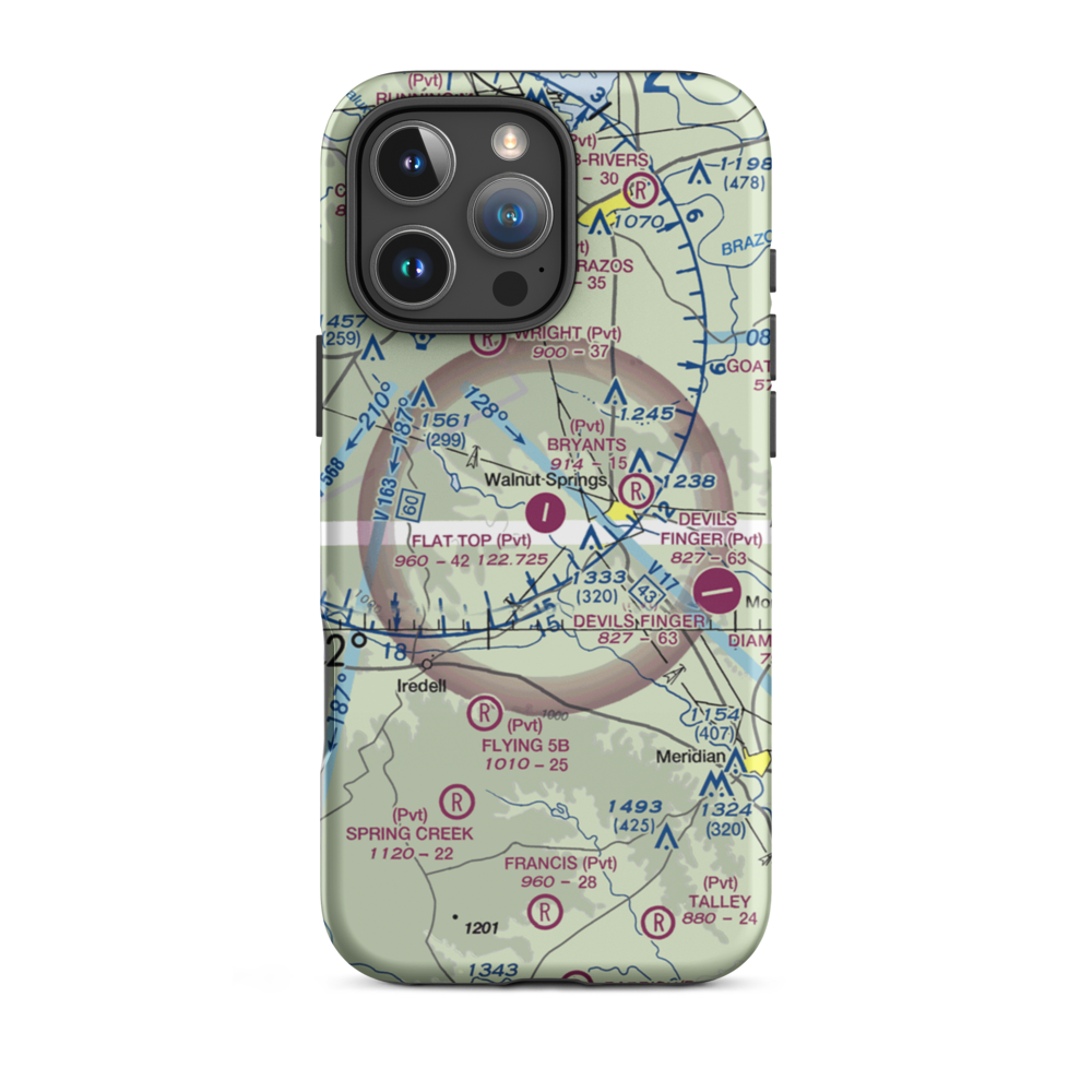 Flat Top Ranch Airport (74TE) VFR Sectional  Tough iPhone Case iPhone 16 Pro Max model shown