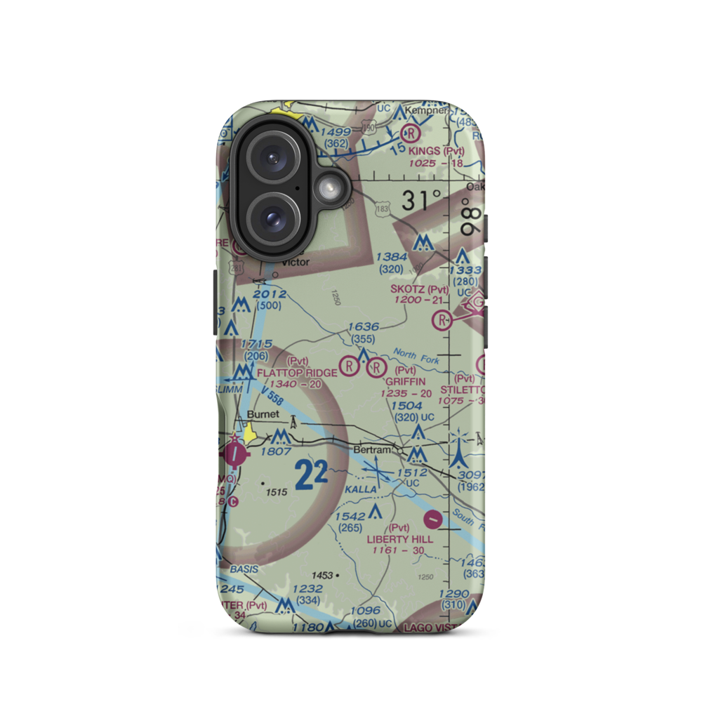 Flattop Ridge Airport (TA63) VFR Sectional  Tough iPhone Case iPhone 16 model shown