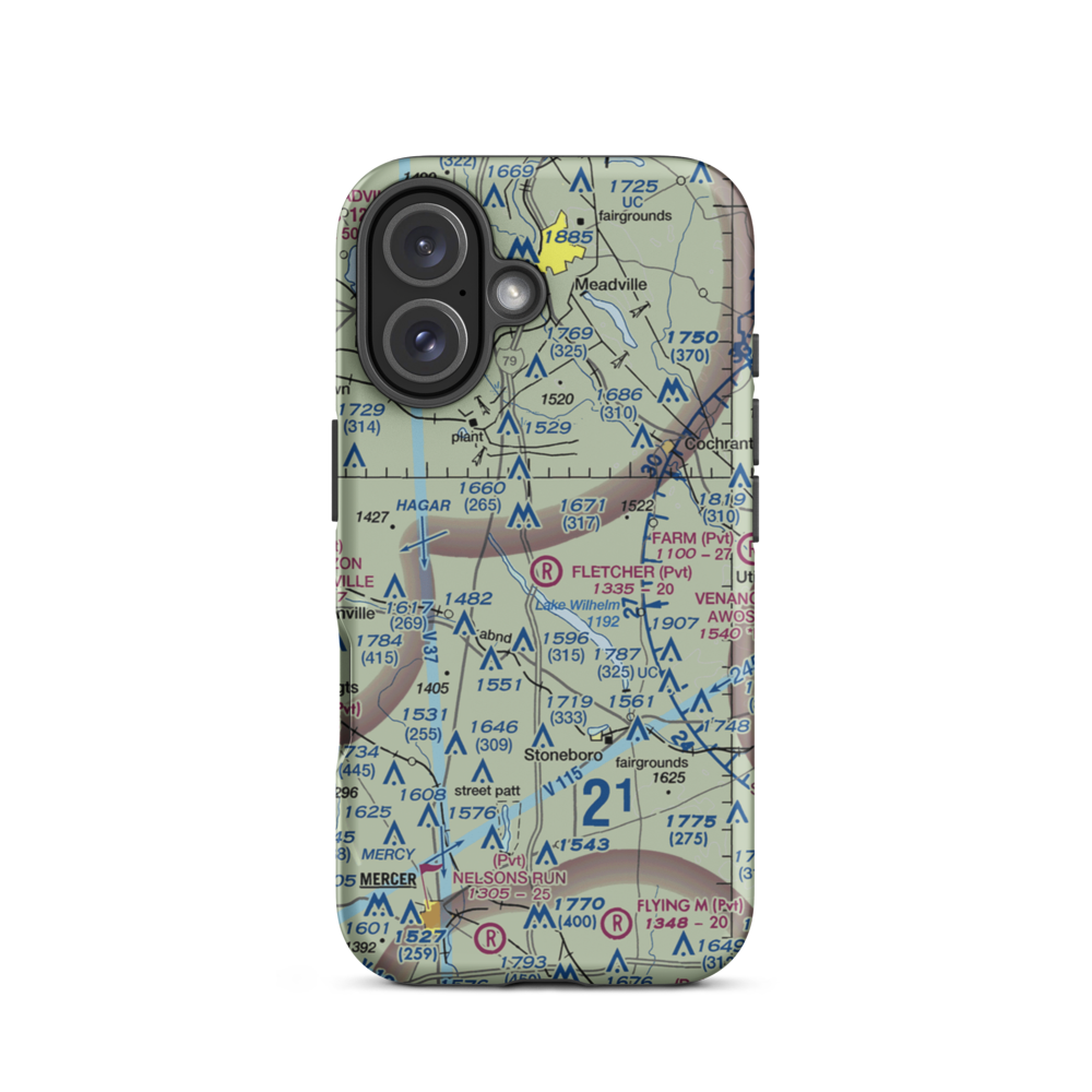 Fletcher Airport (0PN0) VFR Sectional  Tough iPhone Case iPhone 16 model shown