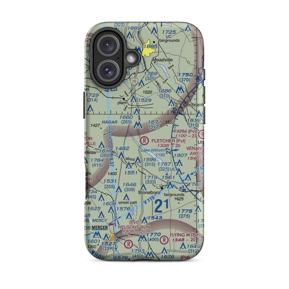 Fletcher Airport (0PN0) VFR Sectional  Tough iPhone Case iPhone 16 Plus model shown