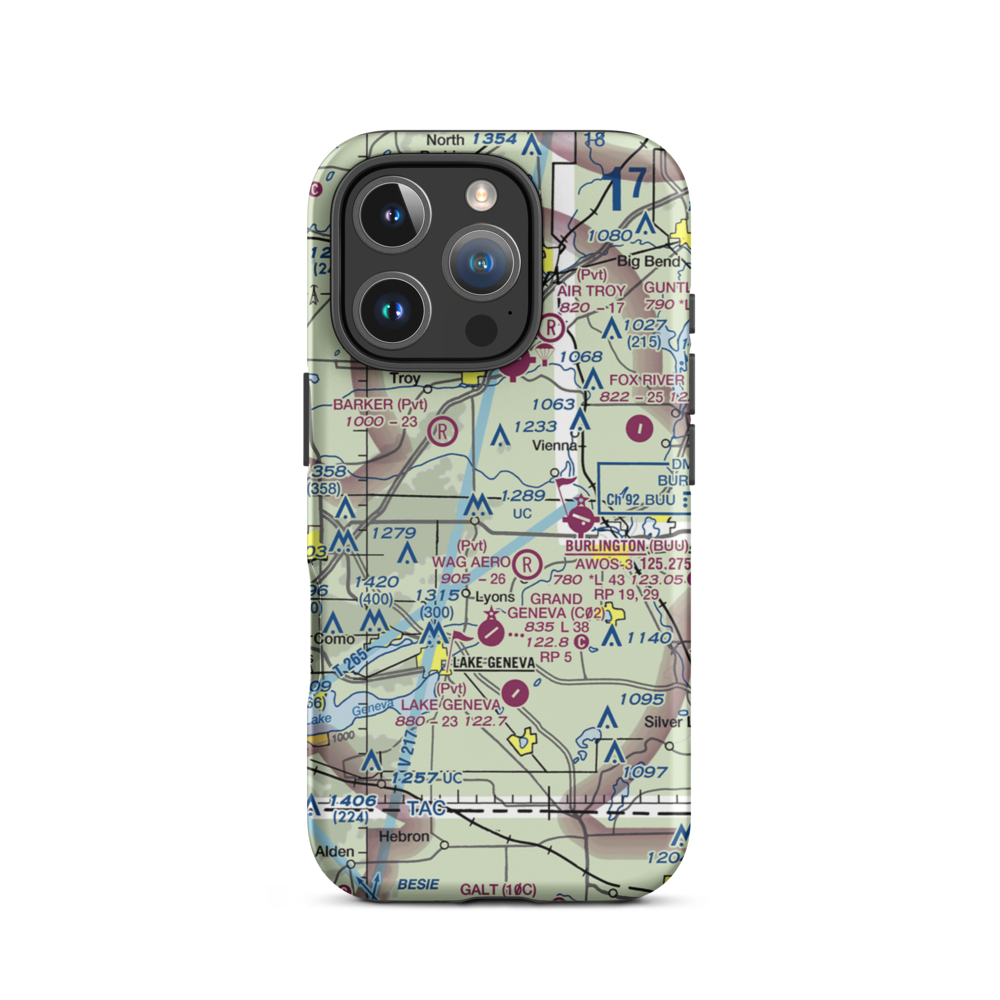 Fletcher Airport (9WI8) VFR Sectional  Tough iPhone Case iPhone 16 Pro model shown