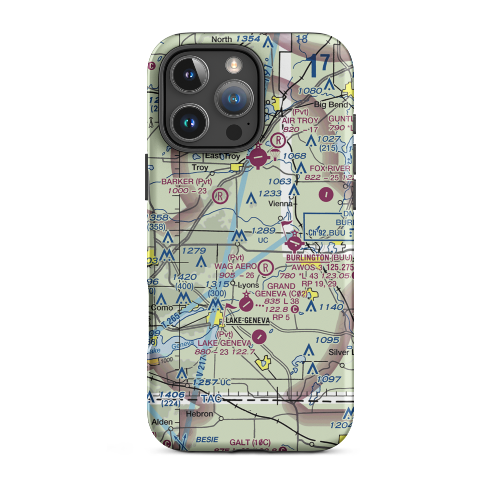 Fletcher Airport (9WI8) VFR Sectional  Tough iPhone Case iPhone 16 Pro Max model shown