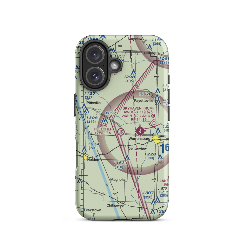 Fletcher Field (2MO0) VFR Sectional  Tough iPhone Case iPhone 16 model shown
