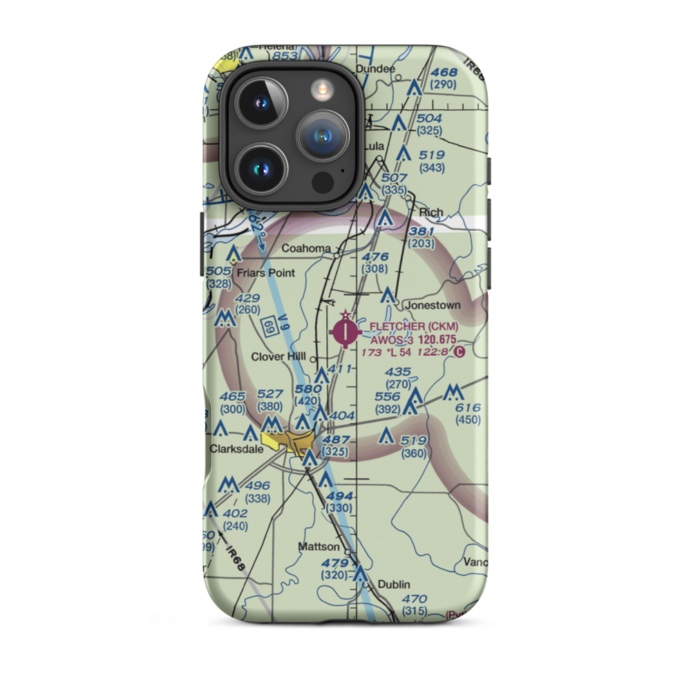 Fletcher Field (CKM) VFR Sectional  Tough iPhone Case iPhone 16 Pro Max model shown