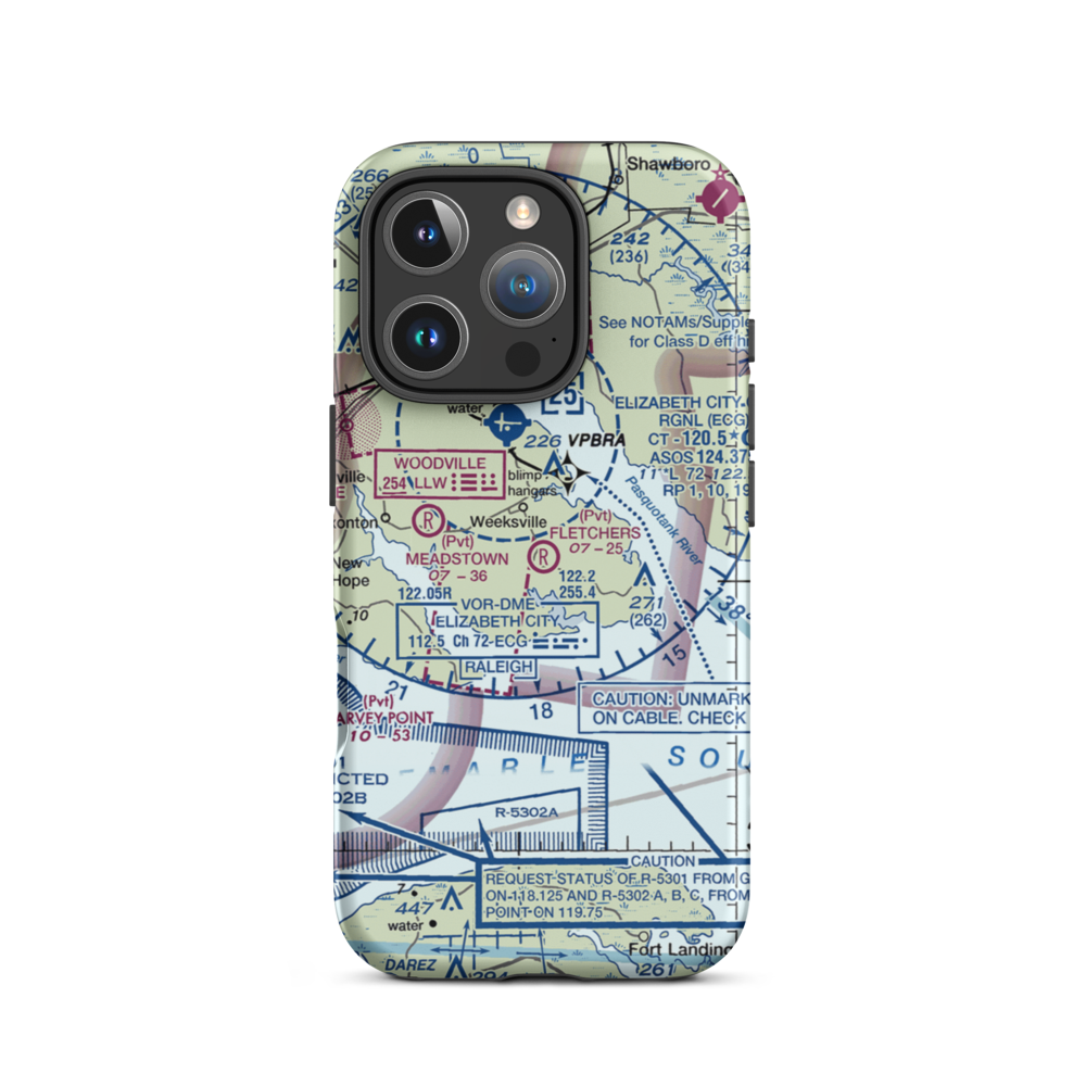 Fletcher's Airport (1NC3) VFR Sectional  Tough iPhone Case iPhone 16 Pro model shown