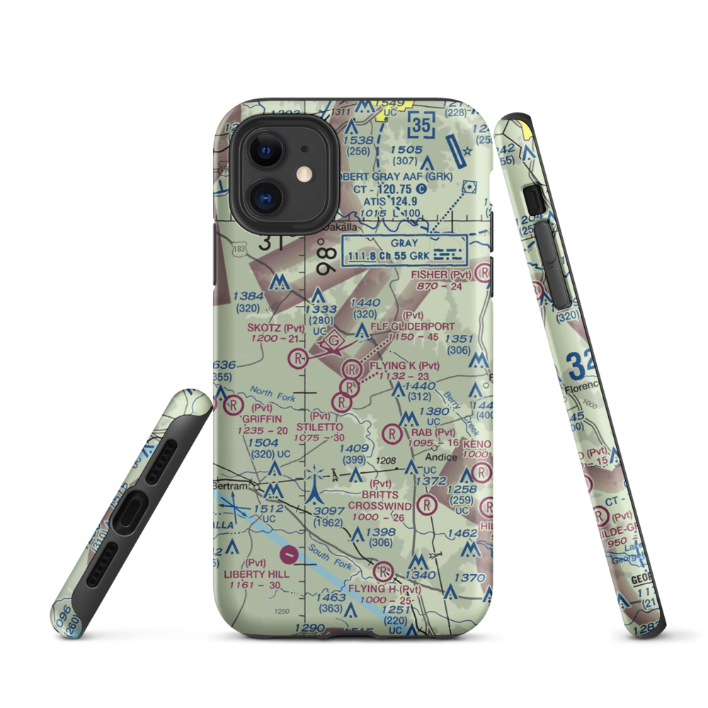 Flf Gliderport (TX23) VFR Sectional  Tough iPhone Case iPhone 11 model shown