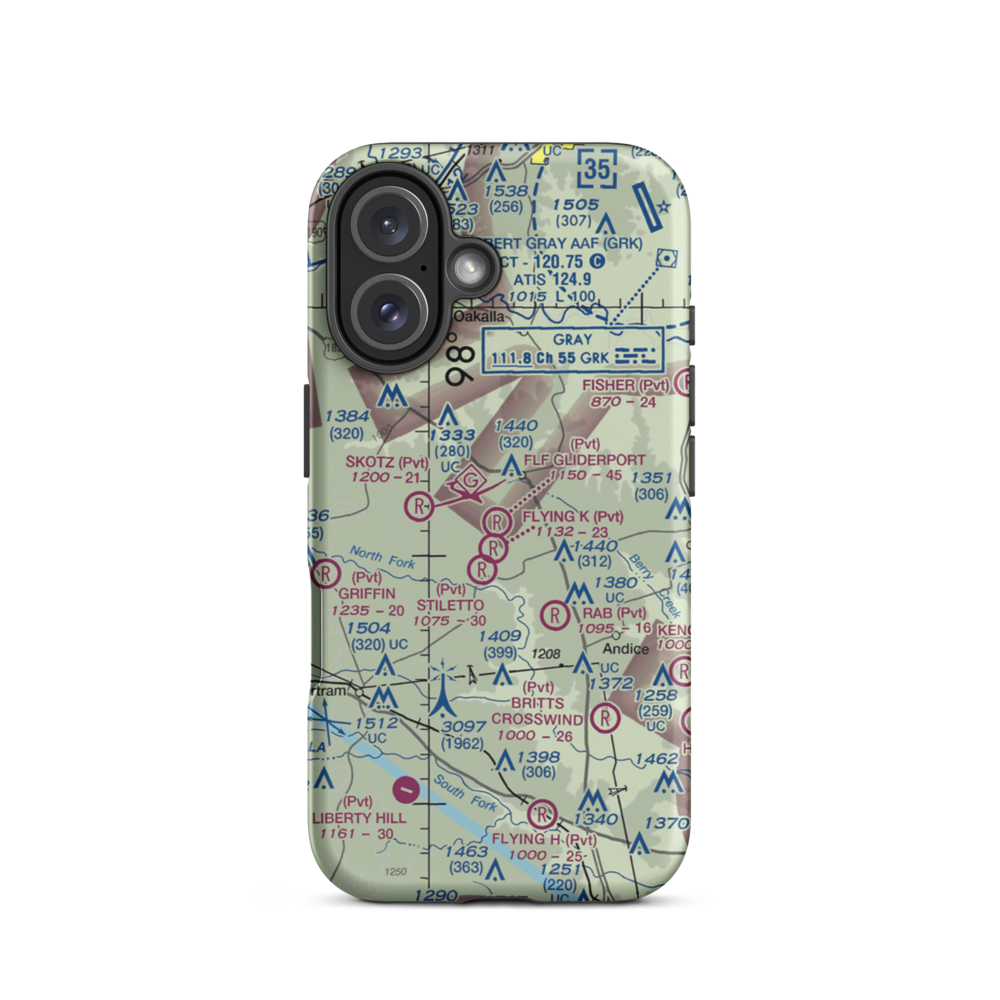Flf Gliderport (TX23) VFR Sectional  Tough iPhone Case iPhone 16 model shown