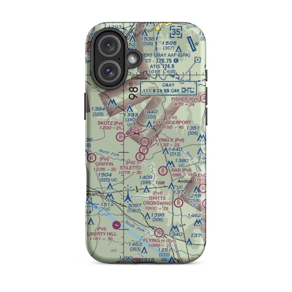 Flf Gliderport (TX23) VFR Sectional  Tough iPhone Case iPhone 16 Plus model shown
