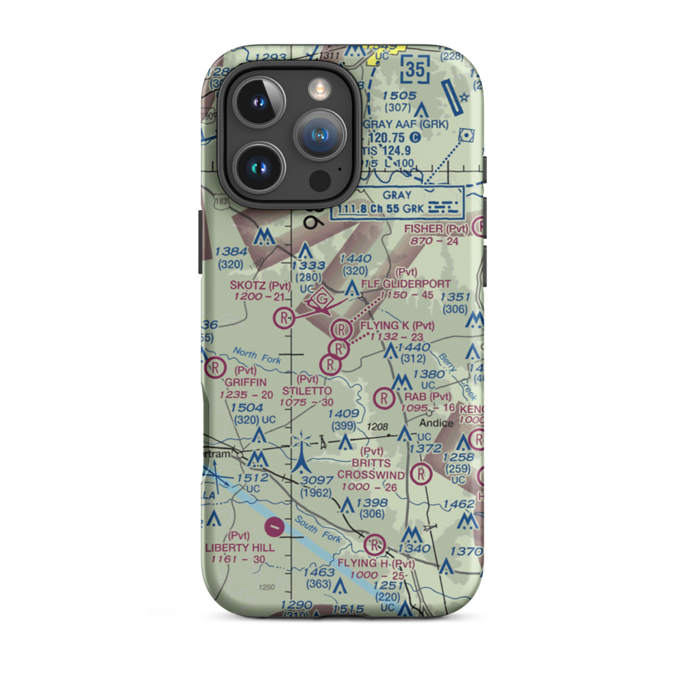Flf Gliderport (TX23) VFR Sectional  Tough iPhone Case iPhone 16 Pro Max model shown