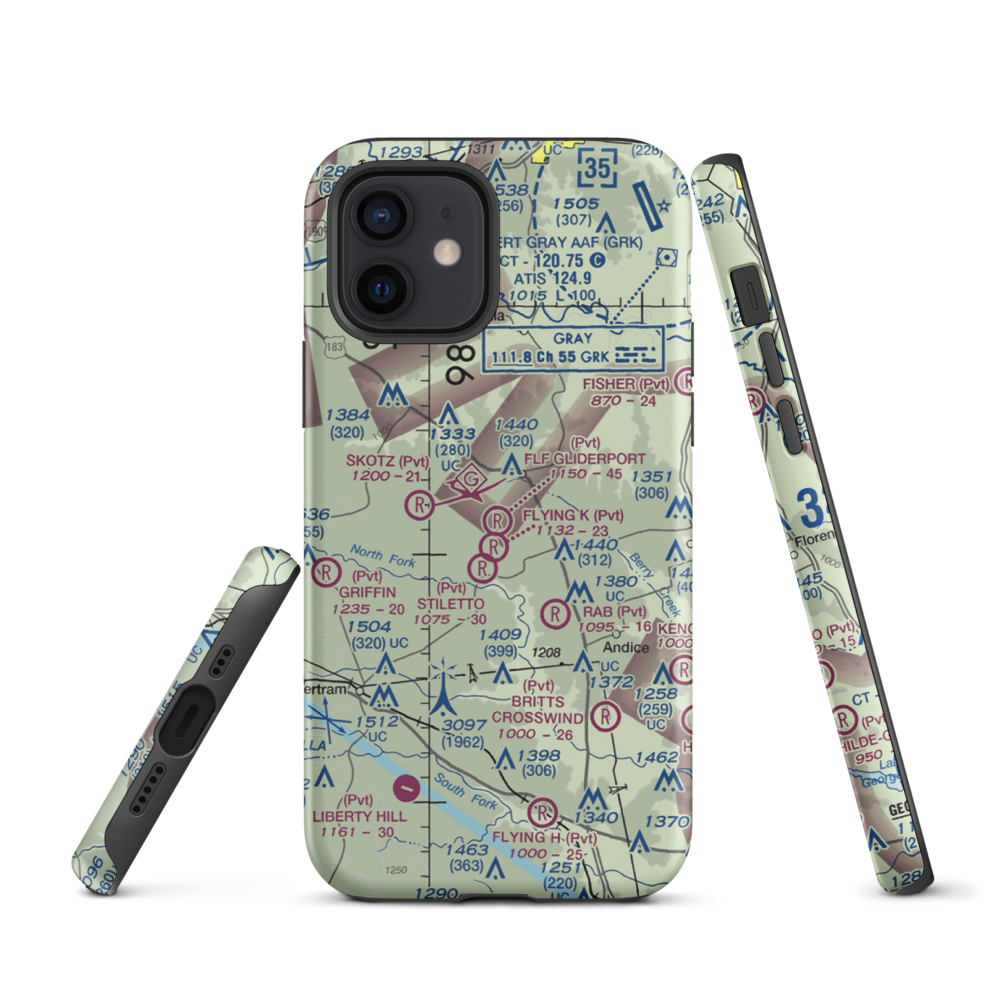 Flf Gliderport (TX23) VFR Sectional  Tough iPhone Case iPhone 12 model shown