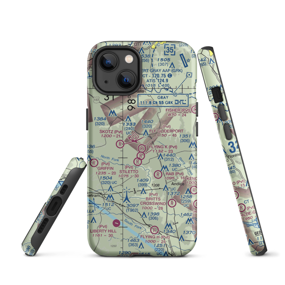 Flf Gliderport (TX23) VFR Sectional  Tough iPhone Case iPhone 13 model shown