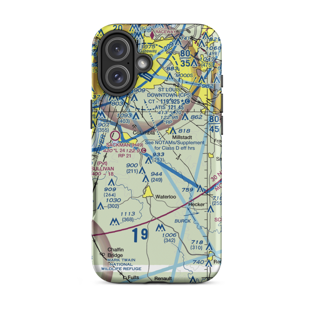 Flight Park Inc Airport (1IL4) VFR Sectional  Tough iPhone Case iPhone 16 Plus model shown