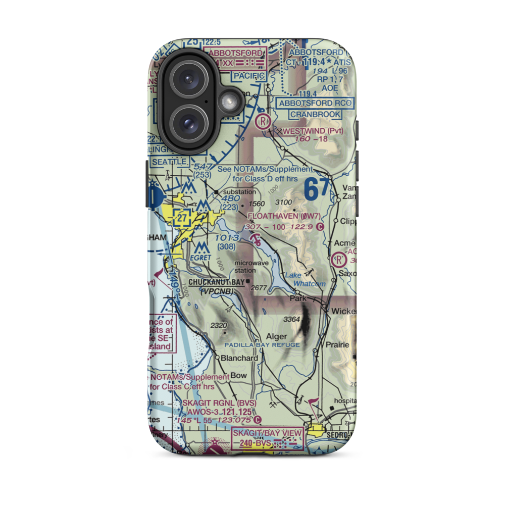 Floathaven Airstrip (WA90) VFR Sectional  Tough iPhone Case iPhone 16 Plus model shown