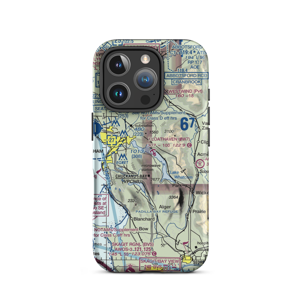 Floathaven Airstrip (WA90) VFR Sectional  Tough iPhone Case iPhone 16 Pro model shown