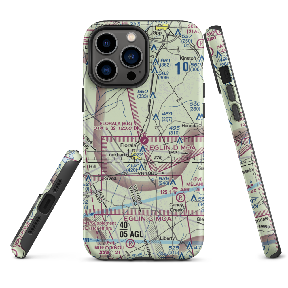 Florala Municipal Airport (0J4) VFR Sectional  Tough iPhone Case iPhone 13 Pro Max model shown
