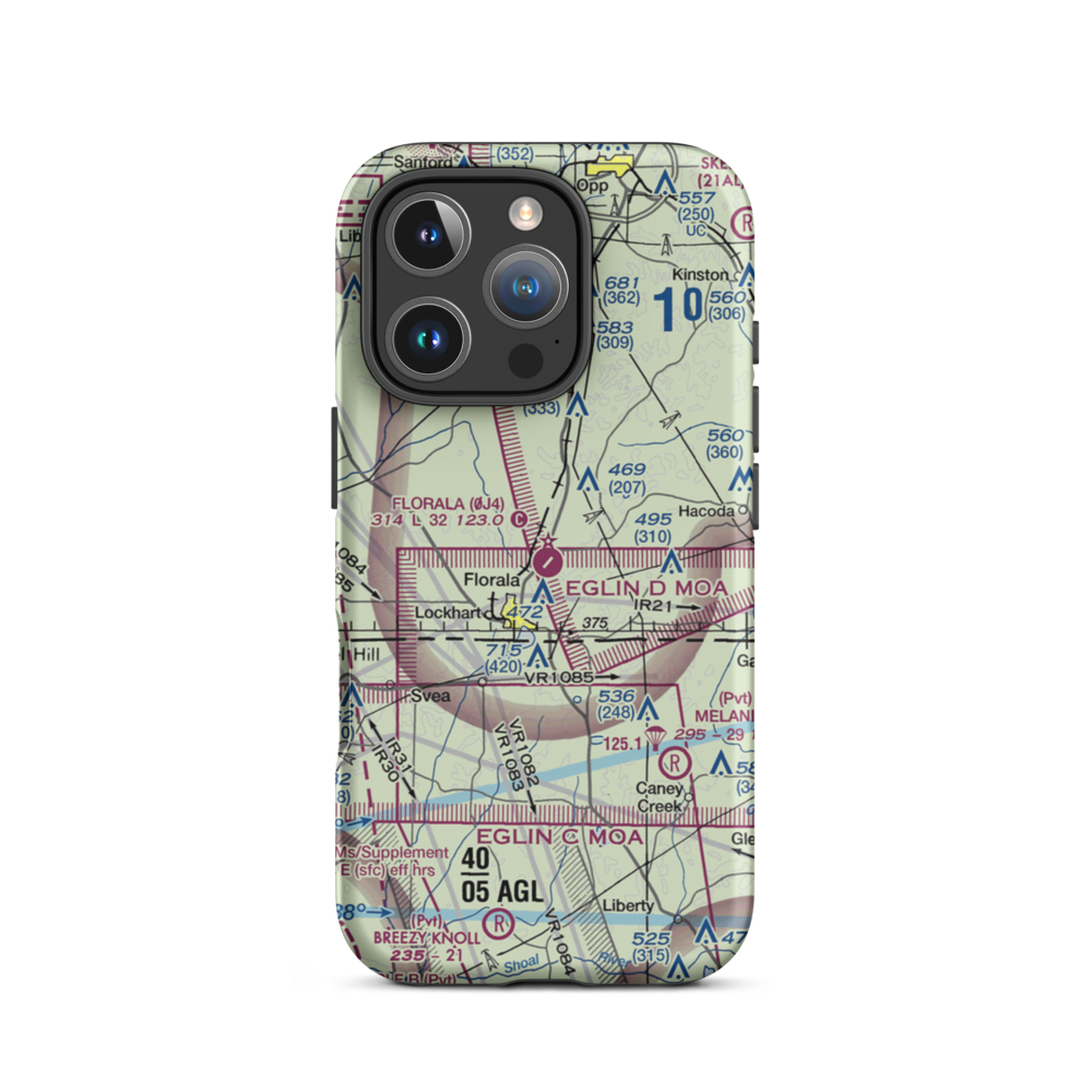 Florala Municipal Airport (0J4) VFR Sectional  Tough iPhone Case iPhone 16 Pro model shown