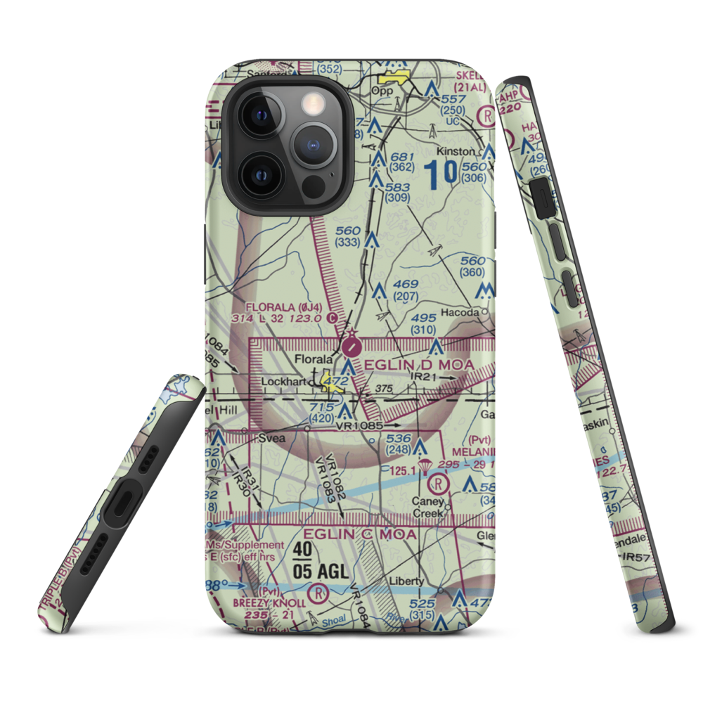 Florala Municipal Airport (0J4) VFR Sectional  Tough iPhone Case iPhone 12 Pro Max model shown
