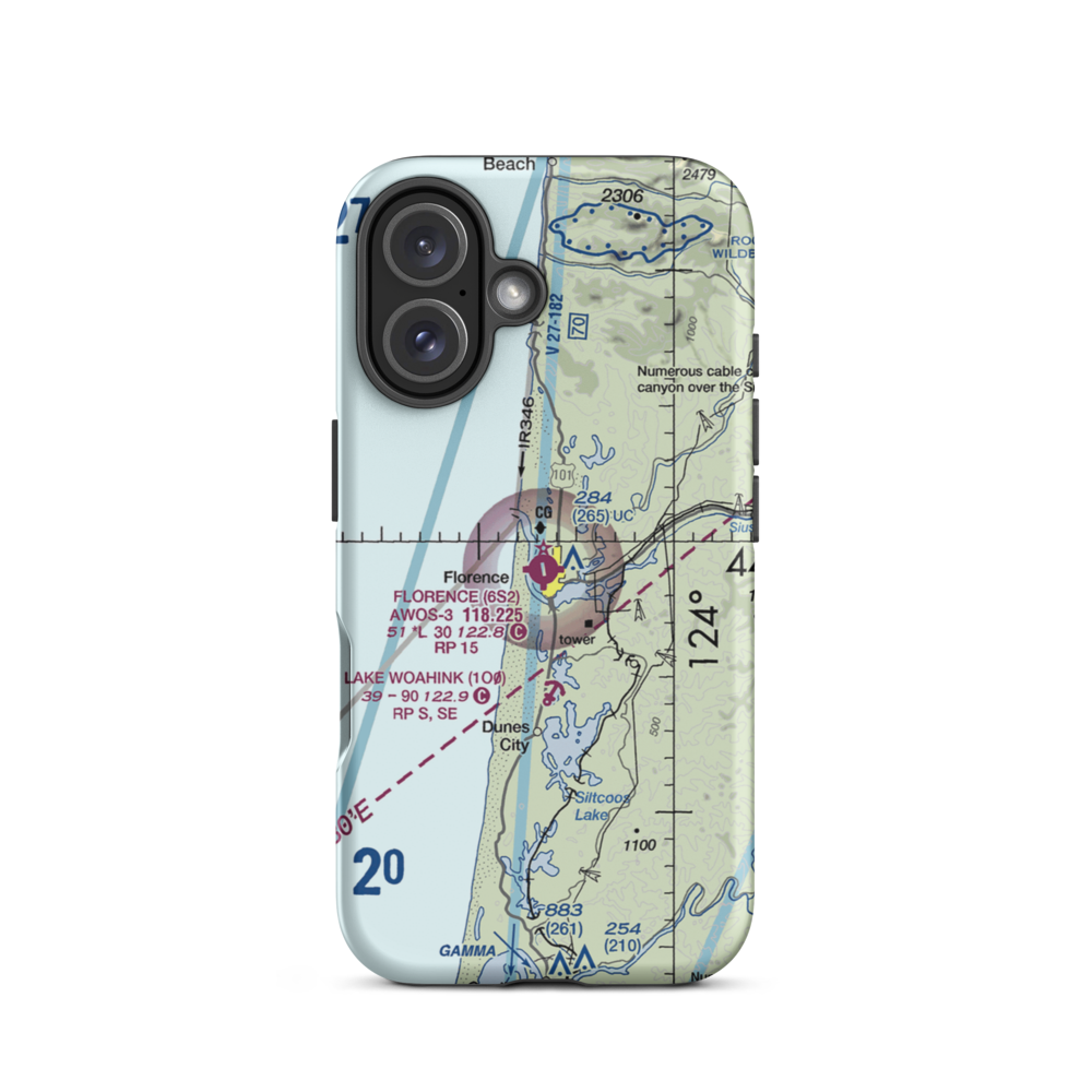 Florence Municipal Airport (6S2) VFR Sectional  Tough iPhone Case iPhone 16 model shown