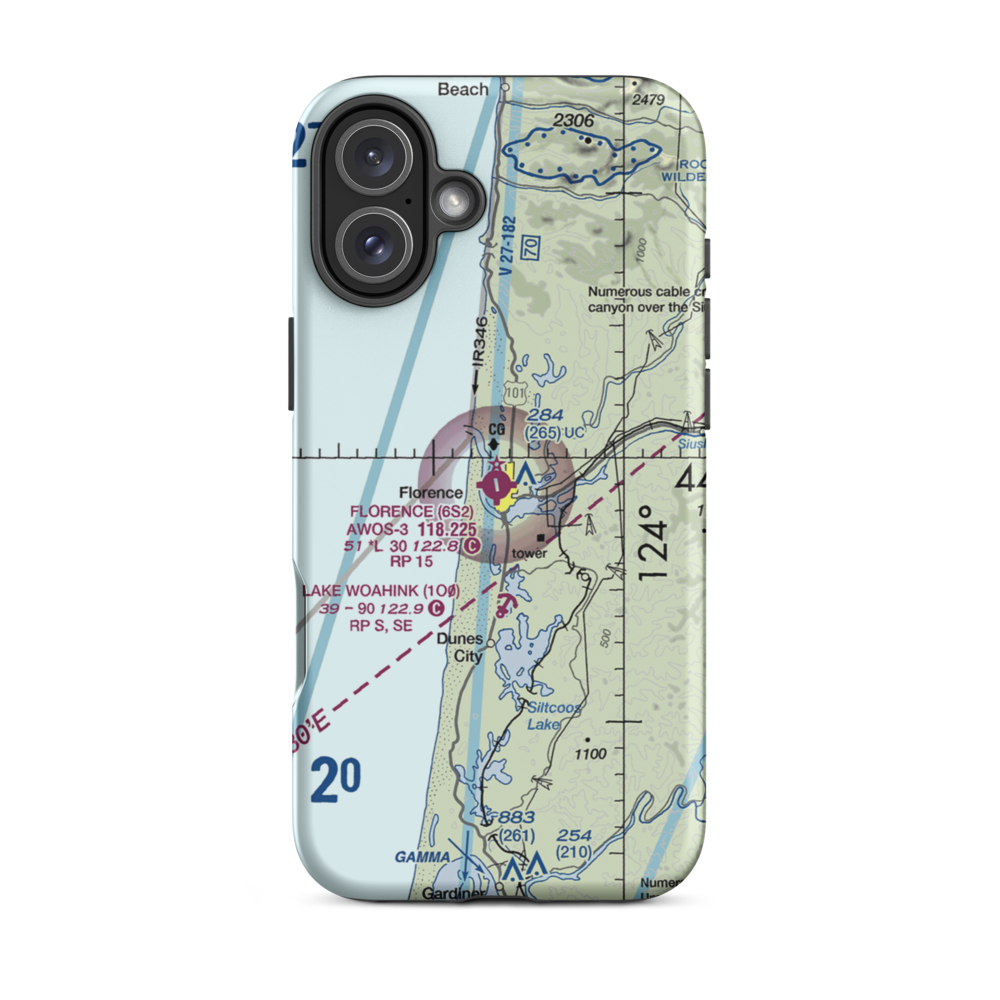 Florence Municipal Airport (6S2) VFR Sectional  Tough iPhone Case iPhone 16 Plus model shown