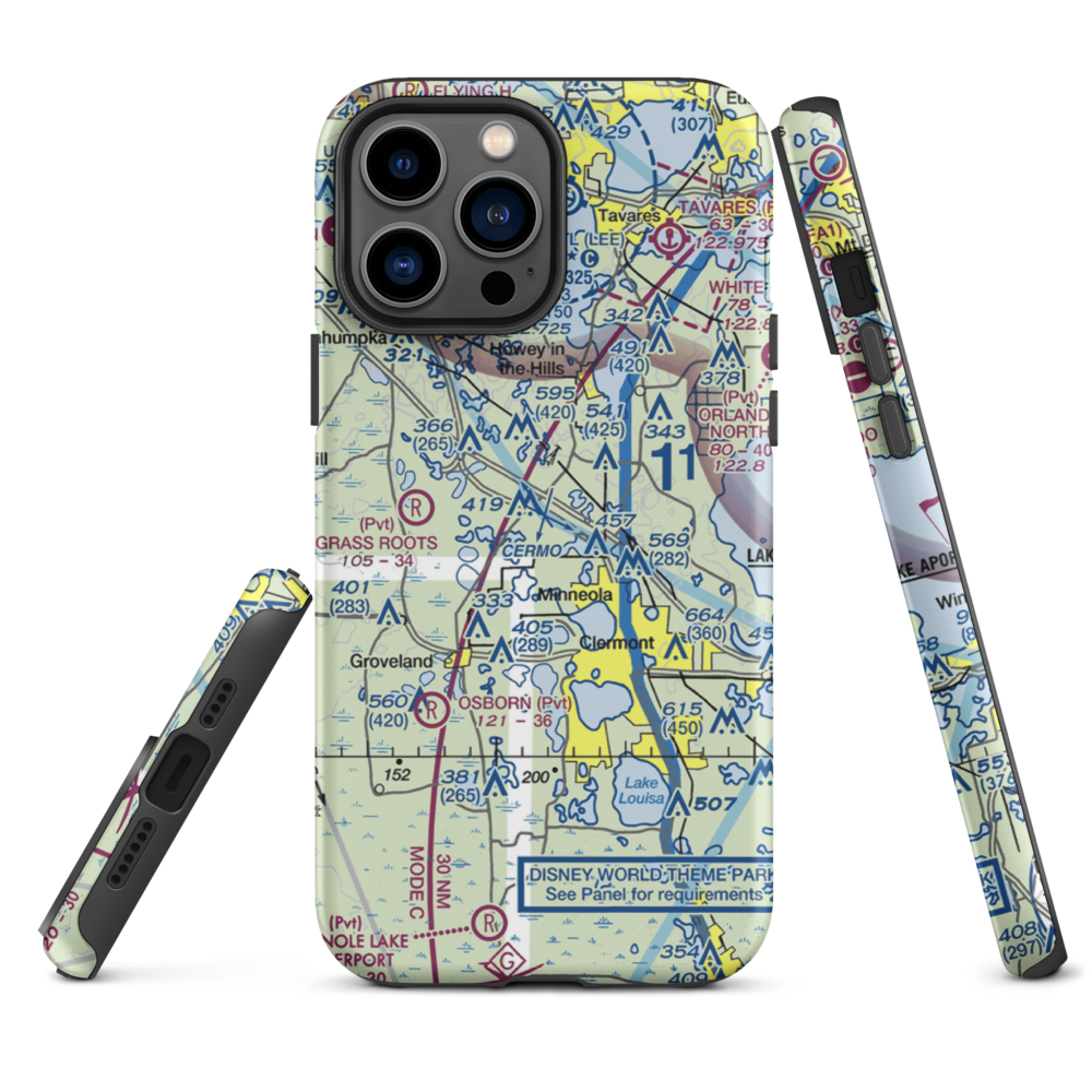 Florida Flying Gators Airport (3FD4) VFR Sectional  Tough iPhone Case iPhone 13 Pro Max model shown